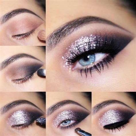 Gorgeous eye makeup #eyemakeup | Silver eye makeup, Silver glitter eye makeup, Glitter eye makeup