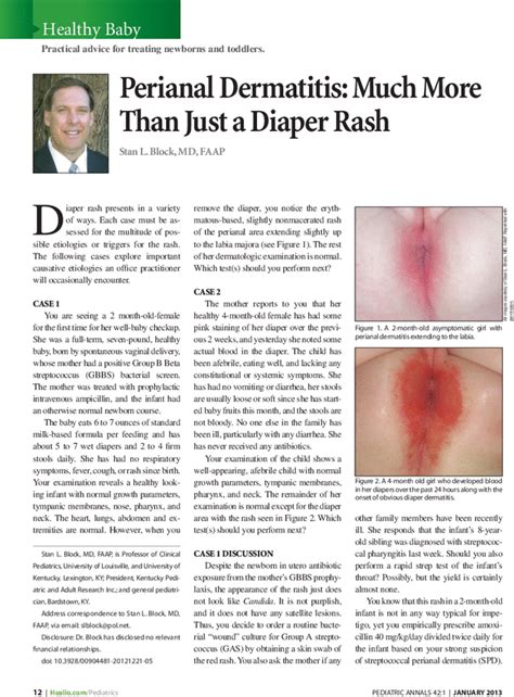 Perianal Dermatitis: Much More Than Just a Diaper Rash | Pediatric Annals