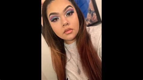 Purple & blue makeup look - YouTube