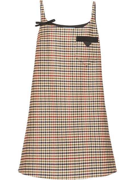 Shop Prada houndstooth-pattern shift dress with Express Delivery - FARFETCH | Shift dress ...