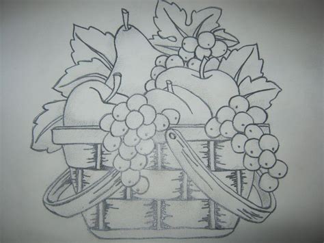 Drawing of fruit basket | Drawings, Fruit basket, Teaching art