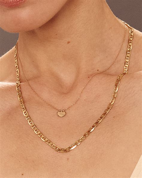 Anchor Chain Necklace Yellow Gold - Bario Neal