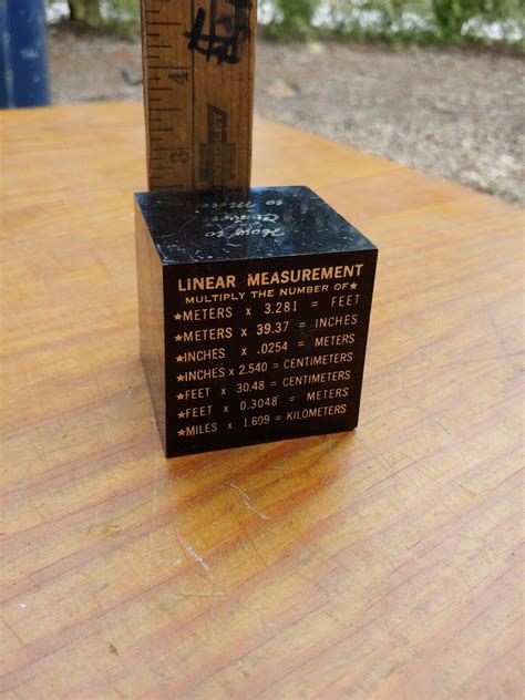 Black Cube Paperweight Metric System Conversion Table 2 1/2" | eBay