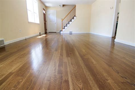 White oak hardwood flooring, stained with Bona "Medium Brown" Dri-fast ...