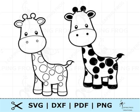 Baby Giraffe SVG PNG DXF pdf. Cricut Cut files Silhouette. | Etsy