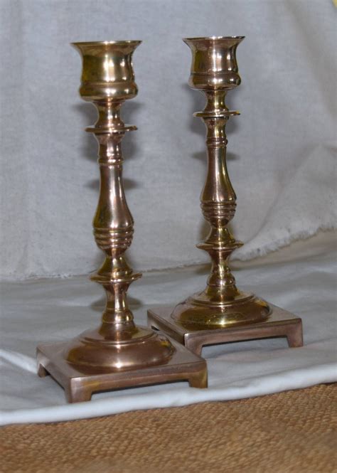 2 Solid Brass Vintage Candle Holders Mid Century Modern Home - Etsy