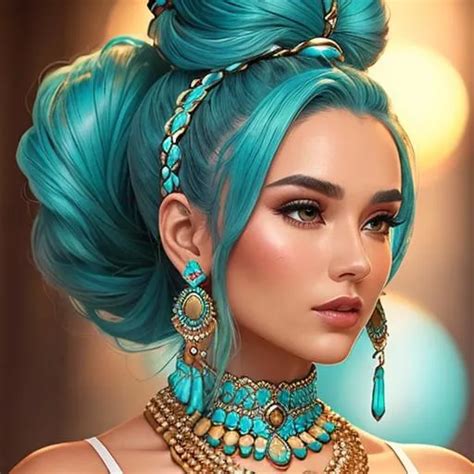 An extremely gorgeous woman, with top knots full of...
