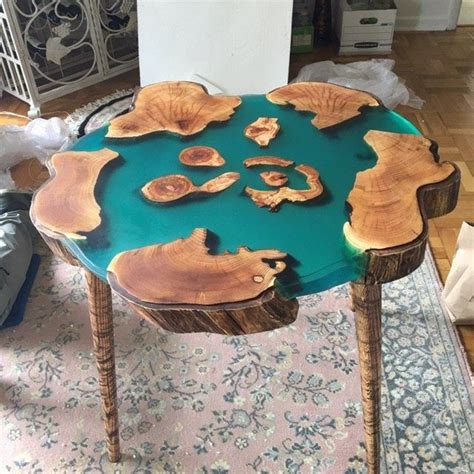 Grande table basse en bois de bord en ligne En direct Epoxy | Etsy Small Wood Coffee Table, Tree ...