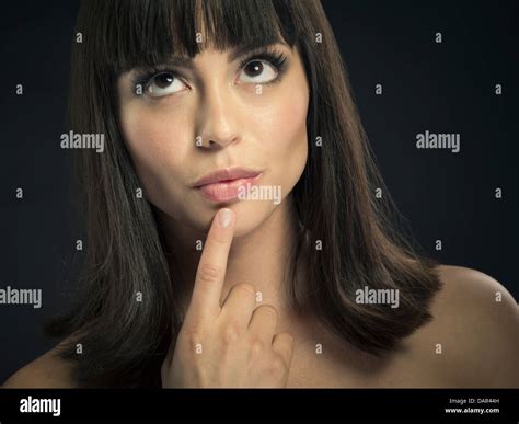 Beautiful latina woman dark brown brunette hair Stock Photo - Alamy