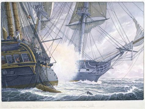 USS Constitution raking HMS Guerriere - William Gilkerson