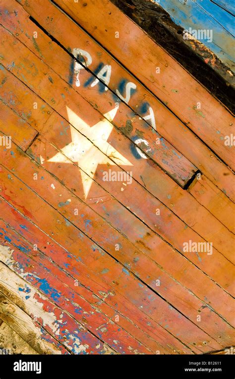 Painting on side of boat Stock Photo - Alamy