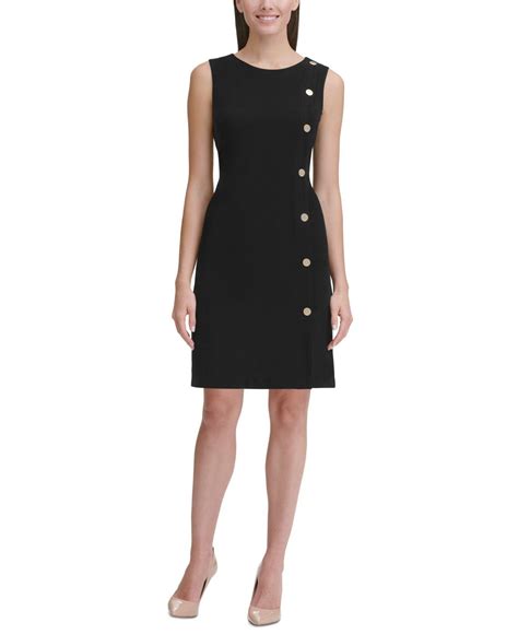 Tommy Hilfiger Synthetic Hardware Detail Sheath Dress in Black - Save ...