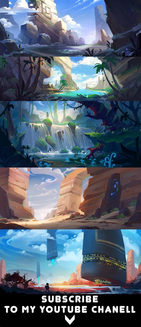 Landscape speedpaints by lepyoshka on DeviantArt