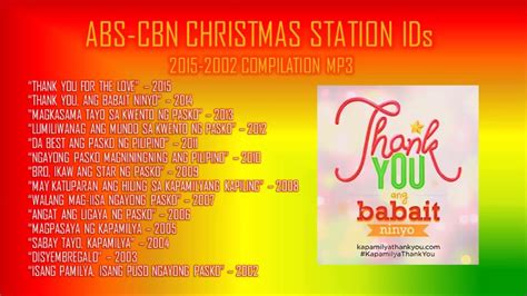 ABS CBN Christmas Station IDs 2015 2002 Compilation - YouTube