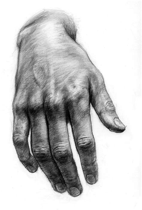 The artist's left hand, in fact only his left one because when observed in mirror it becomes his ...