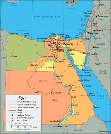 Egypt Map and Satellite Image