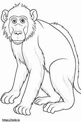 Baboon Baby coloring Page sketch template