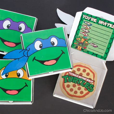 Teenage Mutant Ninja Turtles Party Favors and Invitations | Chica and Jo