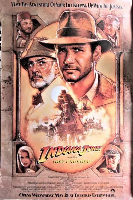 INDIANA JONES The Last Crusade/1989/Harrison Ford/Sean Connery/Opening Poster $24.99 - PicClick