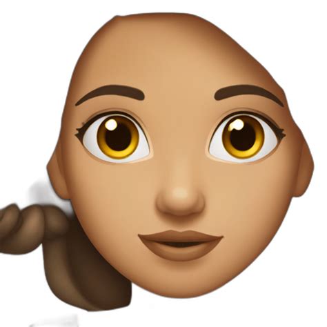 Girl with brown hair, brown not big eyes and big red lips | AI Emoji Generator
