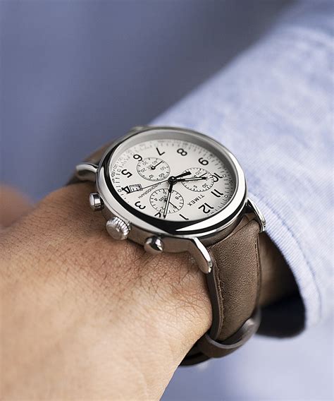 Timex Standard Chronograph 41mm Fabric And Leather Strap Watch | lupon.gov.ph