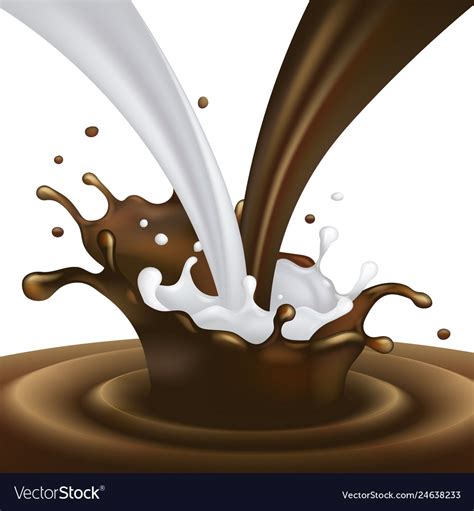 Chocolate and milk splashes Royalty Free Vector Image