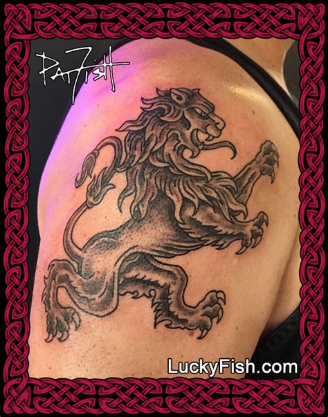 Rampant Scottish Lion Tattoo Design — LuckyFish, Inc. and Tattoo Santa ...