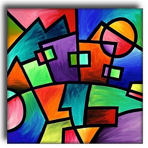 Sunset Over Suburbia | Geometric painting, Geometric shapes art ...