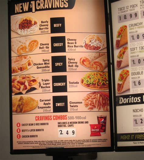 taco bell combo menu