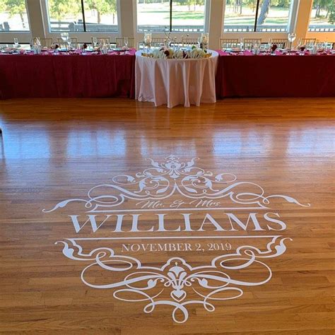 Dance Floor Decal Wedding, Wedding Floor Monogram, Vinyl Floor Decals ...