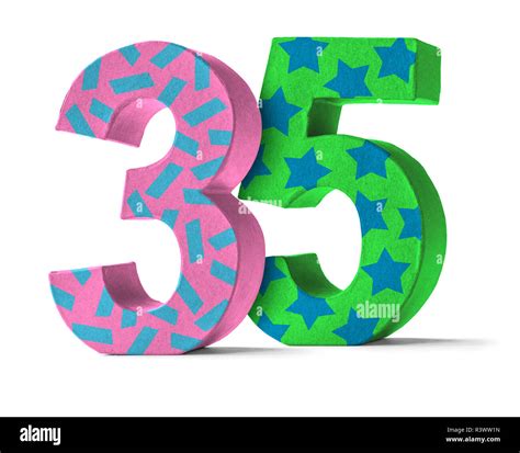 colorful number of cardboard - number 35 Stock Photo - Alamy