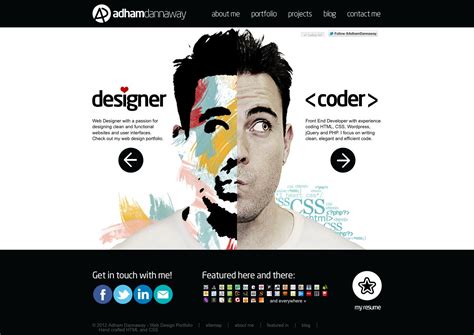 Adham Dannaway personal website - Web Design & Dev | Desain web, Desain, Galeri