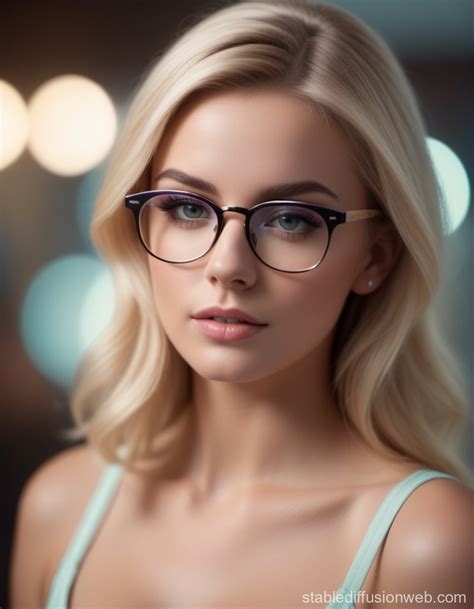 Blonde Playmate in Nerd Glasses with Pastel Colors | Stable Diffusion ...