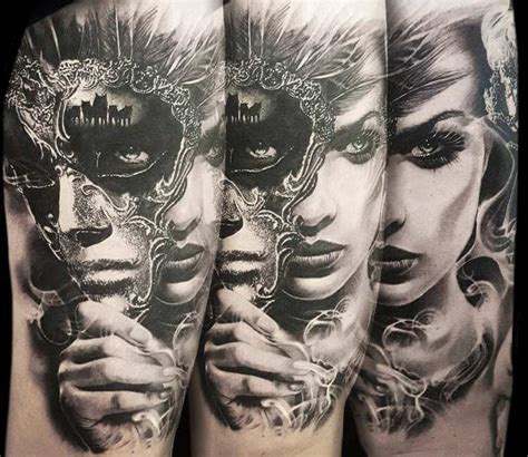 Girl with mask tattoo by Chris Showstoppr | Post 22222