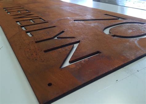 Corten rusted Steel Custom Made Laser Cut House Signs Made - Etsy