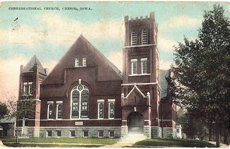 Postcard 1908 Cresco Iowa Congregational Church | Places to visit, Congregational church, Postcard