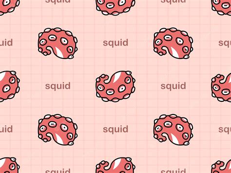 Premium Vector | Squid cartoon character seamless pattern on pink ...