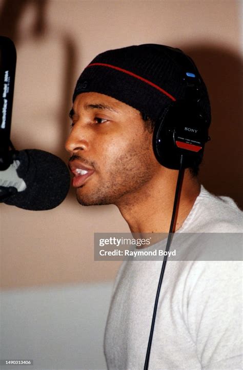 Singer Kevon Edmonds is interviewed at V-103 FM radio in Chicago ...