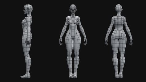 ArtStation - Low-Poly Female Base Mesh, Andrew Chacon | Female base, Character modeling, 3d ...