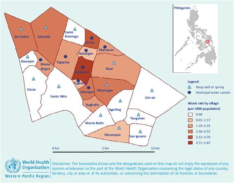 Attack rate and water supply by village, Kananga, Leyte, 11 November–10... | Download Scientific ...