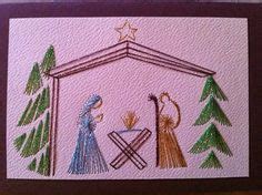 Photo : Embroidery Wall Art, Religious Christmas Cards, Xmas Cards, Pin Card, Thread Art