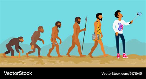 Concept of human evolution from ape to man Vector Image