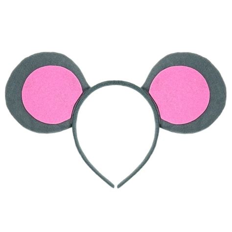 SeasonsTrading Pink & Gray Mouse-A-Like Ears Headband - Cute Grey Three ...