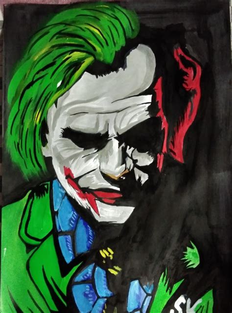 Portrait Of Joker (HEATH LEDGER) | Joker painting, Colorful portrait, Joker wallpapers