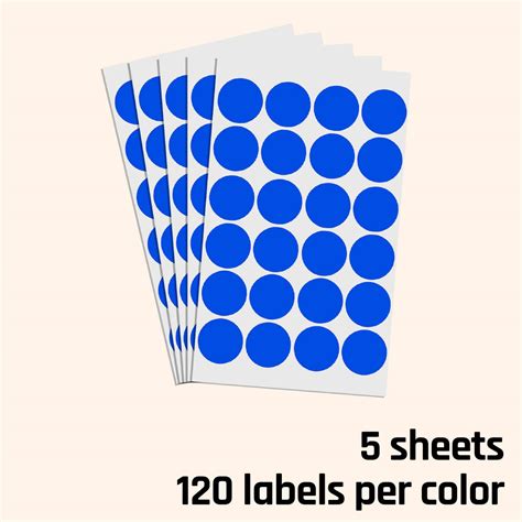 1" Color Coding Dot Labels - 10 Colors - TownStix