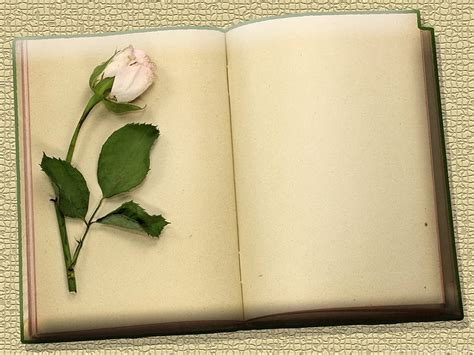 Flowers And Vintage Blank Books PowerPoint Background. Background ...