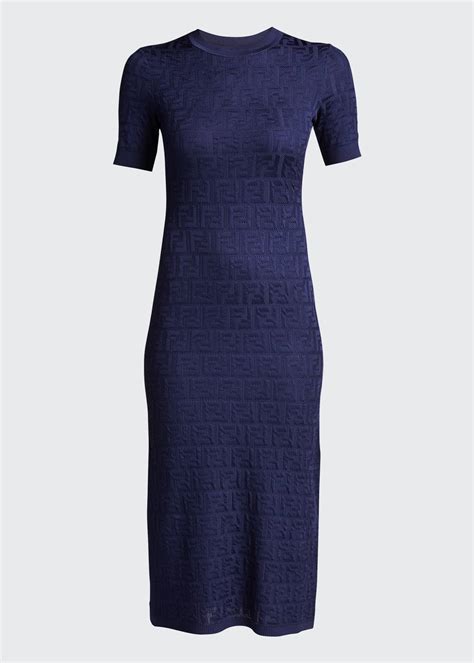 Fendi Logo-Jacquard Bodycon Dress - Bergdorf Goodman