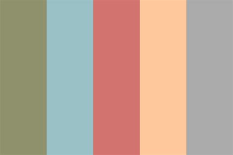 Light olive dusty blue salmon Color Palette