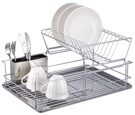 Home Basics 2 Tier Stainless Steel Dish Rack | eBay