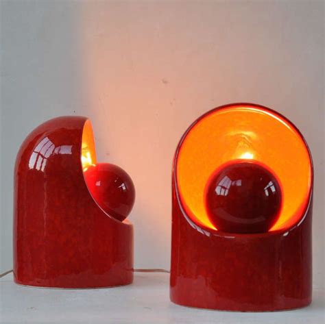 Marcello Cuneo; Glazed Ceramic Table Lamps for Gabianelli, 1960s. Luminaire Vintage, Deco ...